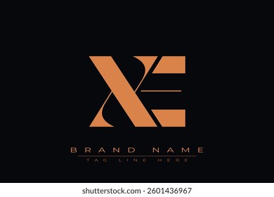 XE initial letter logo design. Letter X and E luxury alphabet letter logo icon template