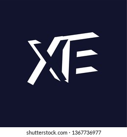 XE Initial Letter logo in negative space vector template