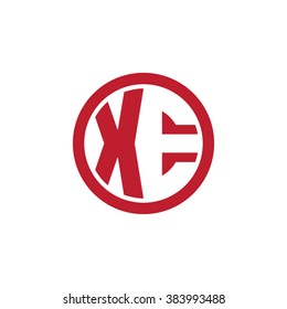 XE initial letters circle business logo red