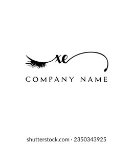 XE logotipo inicial lash logo eyelector moderno