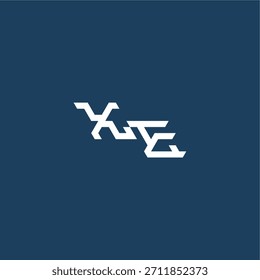 Logotipo moderno del monograma del estilo del techno minimalista del diseño inicial del concepto del esport de la letra de XE