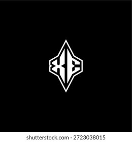 XE letra inicial logotipo esport conceito techno estilo de corrida design moderno monograma de jogos