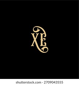 XE letter initial royal concept Barock style design monogram modern logo