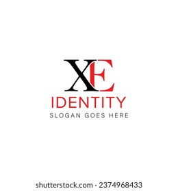 Logotipo de letra XE diseño creativo con gráfico vectorial logotipo simple y moderno