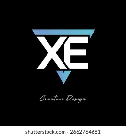 XE Letter Logo in Triangle -Modern Gradient Monogram for Branding and Identity Design
