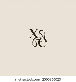 XE letter luxurious concept elegant wedding dynamic line monogram logo