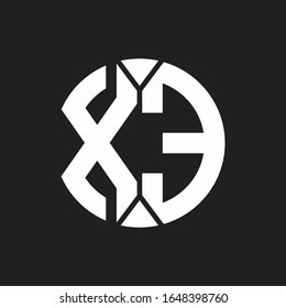 Monograma con logotipo XE con estilo de cinta circular