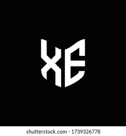 xe logo monogram with shield shape design template