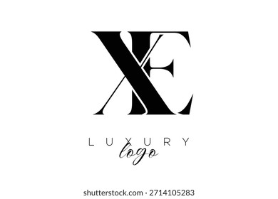 XE Serif Letter Monogram Typography Logo for Elegant Premium Branding Identity
