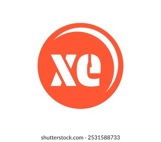 XE sport emblem or team logotype. Ball logo with a combination of Initial letter X and E for balls shop, sports company, training, club badge. Vector illustration.