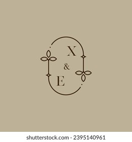 XE wedding initial logo in high quality professional design that will print well across any print media