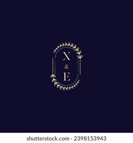 Logotipo inicial de boda XE en un diseño profesional de alta calidad que se imprimirá en cualquier medio impreso