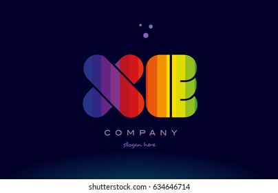 xe x e alphabet letter colorful creative colors text dots creative company logo vector icon design template