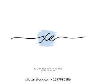XE X E Initial handwriting logo template