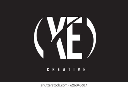 XE X E White Letter Logo Design with White Background Vector Illustration Template.