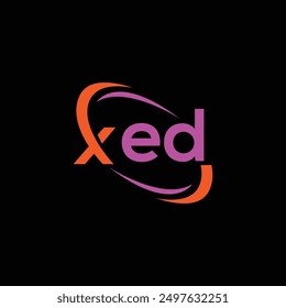 Ilustración vectorial de Plantilla de diseño de logotipo inicial de letra XED