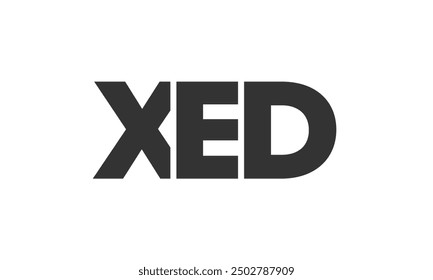 Plantilla de diseño de logotipo XED con texto fuerte y moderno en negrita. Logotipo de Vector inicial basado en tipografía simple y mínima. Identidad de empresa de moda ideal para la presencia de la marca de las empresas.