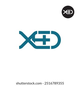 Diseño de monograma de letra de logotipo XED
