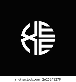XEE logo XEE icono XEE monograma XEE letra minimalista Círculo plano Diseño de logotipo abstracto moderno único.
