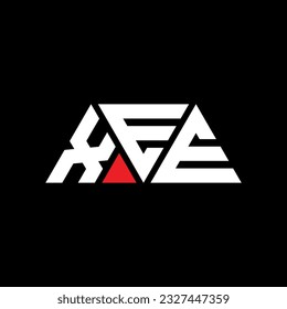 XEE triangle letter logo design with triangle shape. XEE triangle logo design monogram. XEE triangle vector logo template with red color. XEE triangular logo Simple, Elegant, and Luxurious design.
