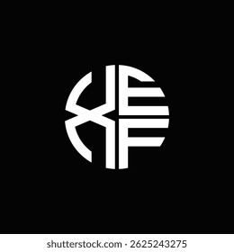 XEF logo XEF icono XEF monograma XEF letra minimalista Círculo plano Diseño de logotipo abstracto moderno único.
