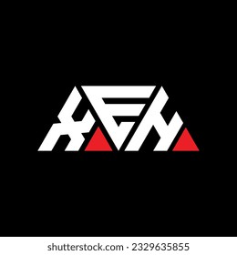 XEH Dreieck-Buchstaben Logo-Design mit Dreiecksform. XEH Dreieck Logo Design Monogramm. XEH Dreieck-Vektorlogo-Vorlage mit roter Farbe. XEH dreieckiges Logo Einfach, elegant und luxuriös.