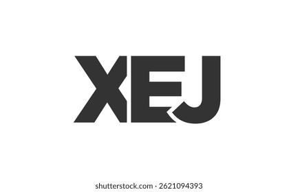 XEJ logo design template with strong and modern bold text. Initial based vector logotype featuring simple and minimal typography. Trendy company identity ideal for businesses brand presence.