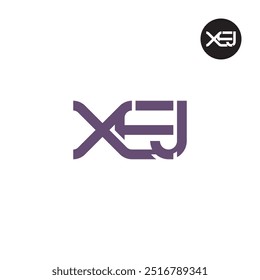 Diseño de monograma de letra de logotipo XEJ