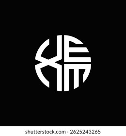 XEM icono XEM monograma XEM letra minimalista Círculo plano Diseño de logotipo abstracto moderno único.
