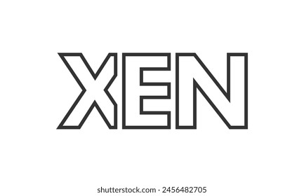 XEN logo design template with strong and modern bold text. Initial based vector logotype featuring simple and minimal typography. Trendy company identity ideal for businesses brand presence.