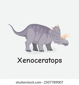 Xenoceratops Dinosaur Vector Illustration with Ceratopsian Horns