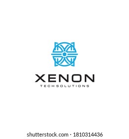 Xenon Abstract X Logo Tech Corporate Logotype. Business Visual Identity