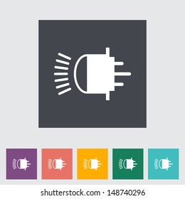 Xenon car lamp flat icon. Vector illustration