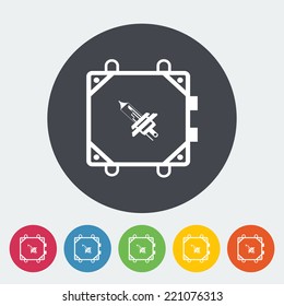 Xenon car lamp. Single flat icon on the circle. Vector illustration.