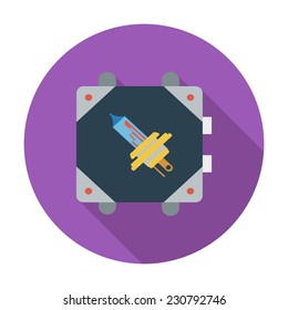 Xenon car lamp. Single flat color icon. Vector illustration.