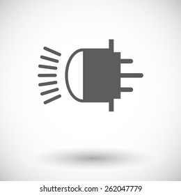 Xenon car lamp. Single flat icon on white background. Vector illustration.