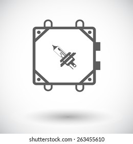 Xenon car lamp. Single flat icon on white background. Vector illustration.
