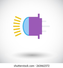 Xenon car lamp. Single flat icon on white background. Vector illustration.