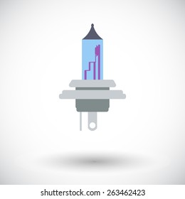 Xenon car lamp. Single flat icon on white background. Vector illustration.