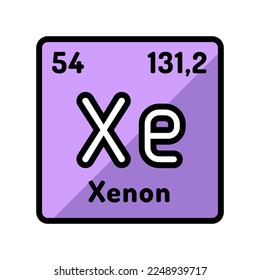 xenon chemical element color icon vector. xenon chemical element sign. isolated symbol illustration