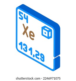 xenon chemical element isometric icon vector. xenon chemical element sign. isolated symbol illustration