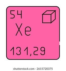 xenon chemical element line icon vector. xenon chemical element sign. isolated symbol illustration
