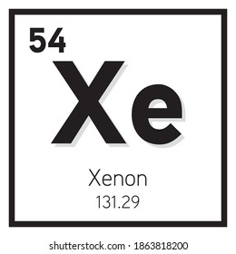 Xenon Element Vector icon, Periodic Table Element