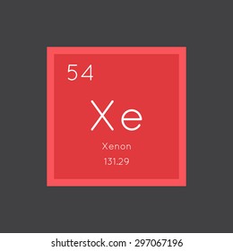 Xenon simple style tile icon. Chemical element of periodic table. Vector illustration EPS8