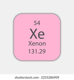 Xenon symbol. Chemical element of the periodic table. Vector illustration.