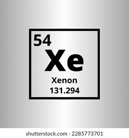 Xenon Xe periodic table of elements vector