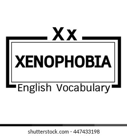 XENOPHOBIA english word vocabulary illustration design