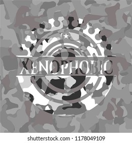 Xenophobic on grey camo pattern