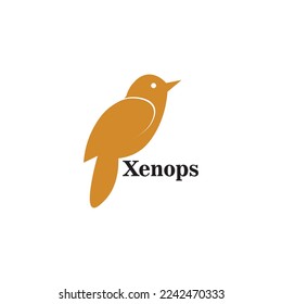 Xenops logo silhouette design in orange color.