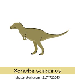 Xenotarsosaurus dinosaur vector illustration isolated on white background.